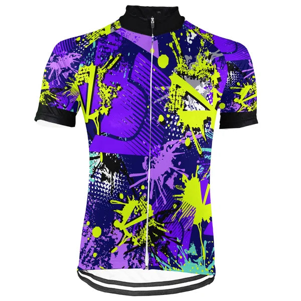 Customized Lightning Bolt Cycling Jersey, Purple MTB Jersey, Retro 80s Bike Shirt, Road Cycling Top, Unisex Bicycle Apparel