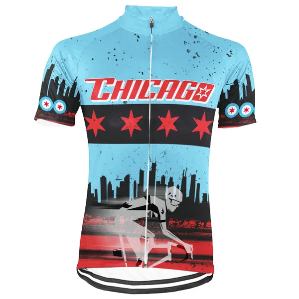 Customized Chicago City Short Sleeve Cycling Jersey For Men and Women