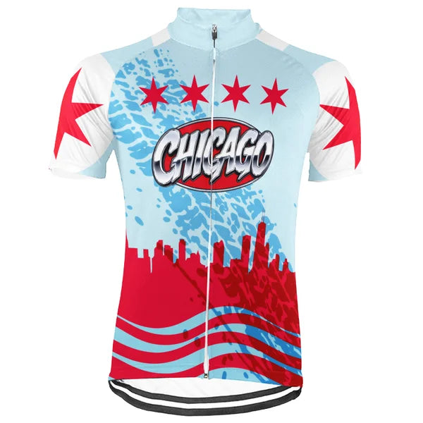Customized Chicago City Short Sleeve Cycling Jersey For Men and Women