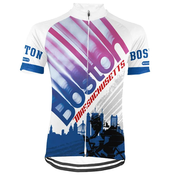 Customized Boston City Short Sleeve Cycling Jersey For Men and Women