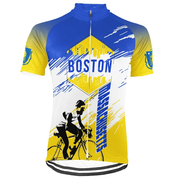 Customized Boston City Short Sleeve Cycling Jersey For Men and Women