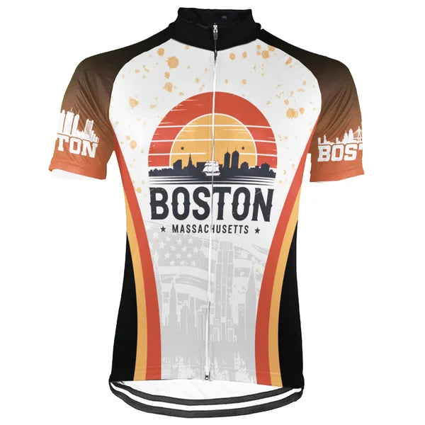 Customized Boston City Short Sleeve Cycling Jersey For Men and Women