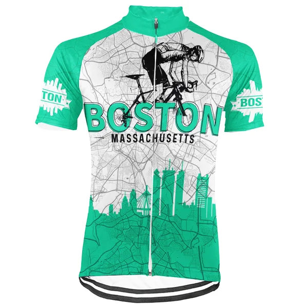 Customized Boston City Short Sleeve Cycling Jersey For Men and Women