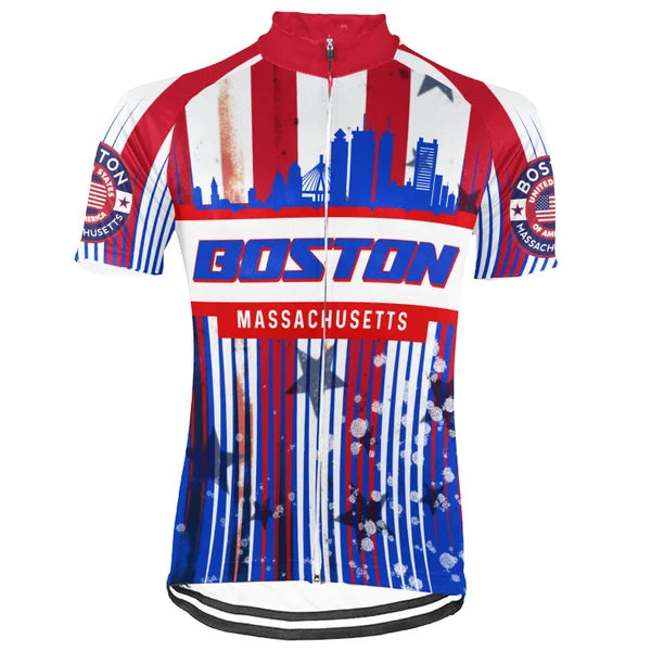 Customized Boston City Short Sleeve Cycling Jersey For Men and Women