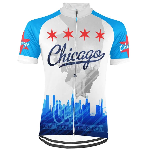 Customized Chicago City Short Sleeve Cycling Jersey For Men and Women