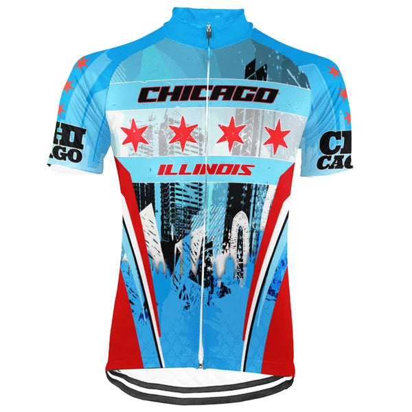 Customized Chicago City Short Sleeve Cycling Jersey For Men and Women