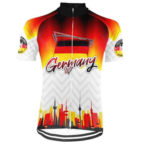 Customized Germany Cycling Jersey Men, German Flag Bike Shirt, Deutschland Cycling Clothing, Road Bike MTB Jersey, Gift for German Cyclist