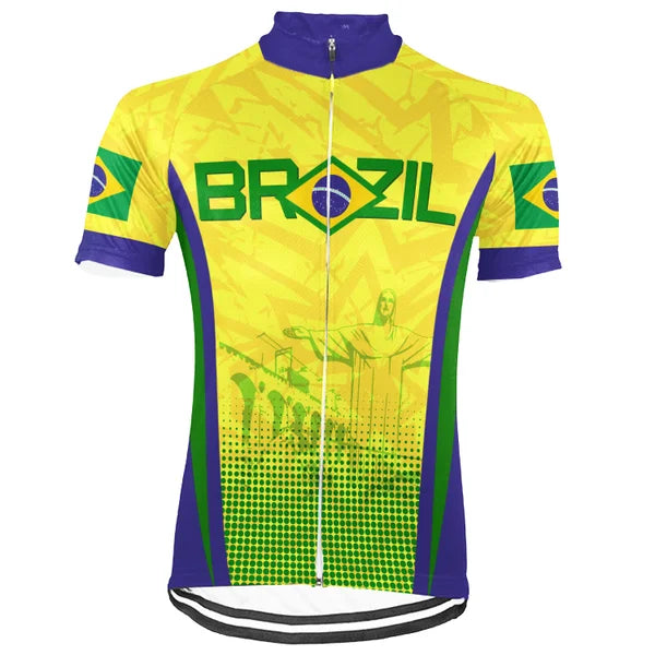 Customized Brazil Cycling Jersey, Custom Name Brazil Flag Bike Shirt, Brazilian Cycling Apparel, Road Bike MTB Jersey Gift