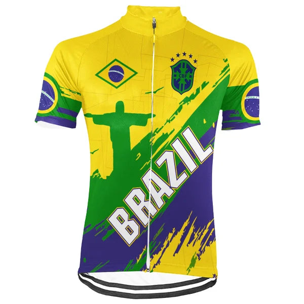 Customized Brazil Cycling Jersey, Custom Name Brazil Flag Bike Shirt, Brazilian Cycling Apparel, Road Bike MTB Jersey Gift