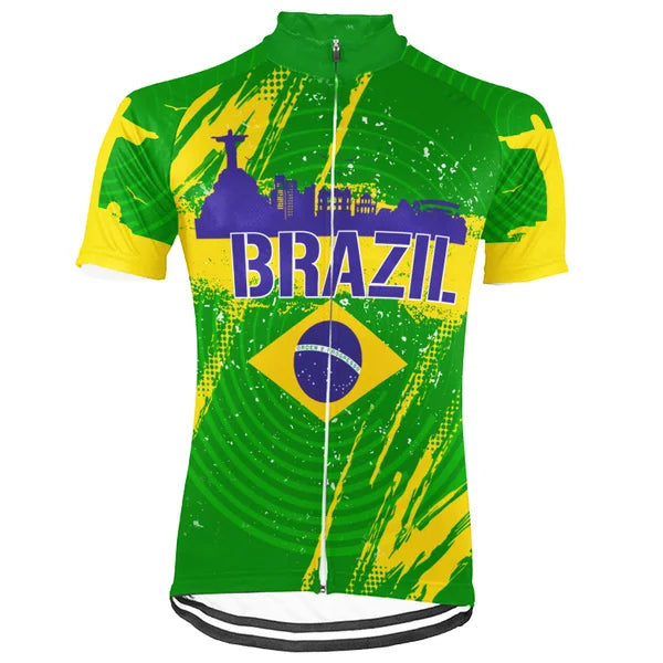 Customized Brazil Cycling Jersey, Custom Name Brazil Flag Bike Shirt, Brazilian Cycling Apparel, Road Bike MTB Jersey Gift