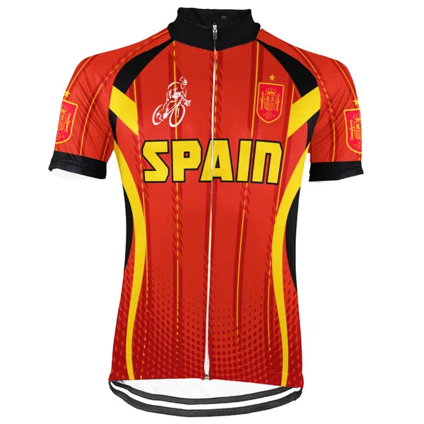 Customized Spain Short Sleeve Cycling Jersey For Men and Women