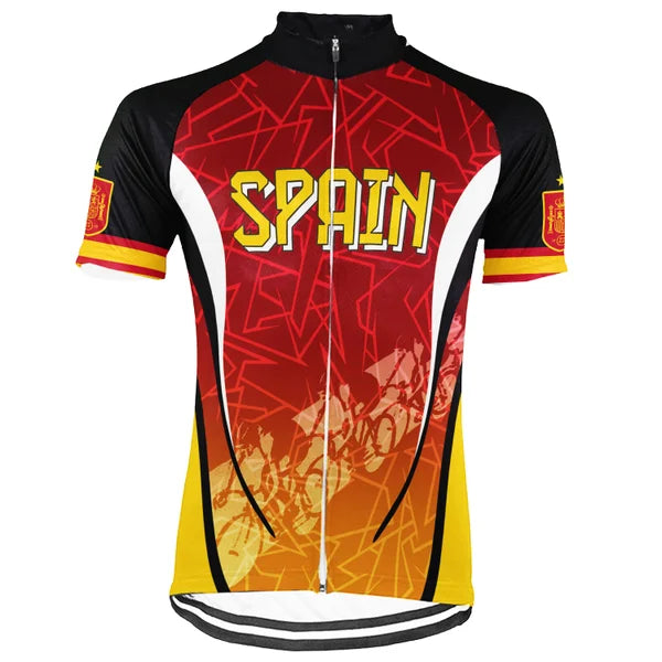 Customized Spain Short Sleeve Cycling Jersey For Men and Women