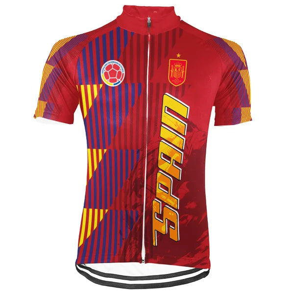 Customized Spain Short Sleeve Cycling Jersey For Men and Women