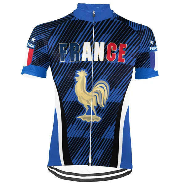 Customized France Short Sleeve Cycling Jersey For Men and Women
