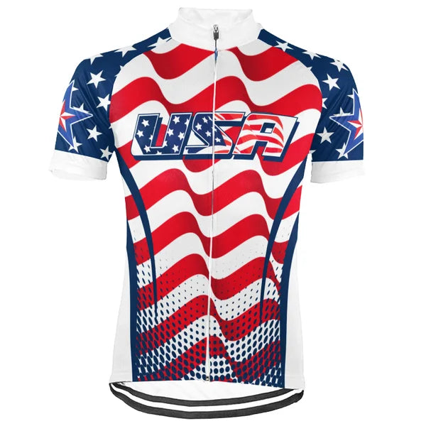 Customized USA Short Sleeve Cycling Jersey V1 For Men and Women