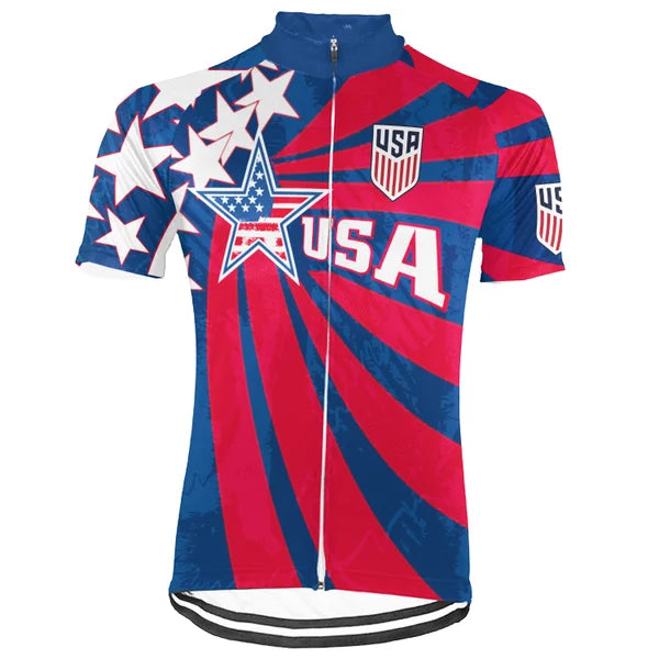 Customized USA Short Sleeve Cycling Jersey V1 For Men and Women
