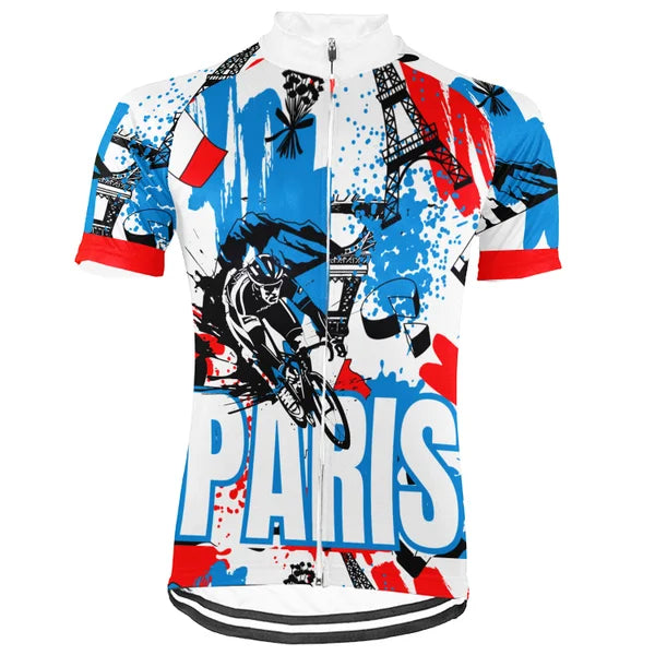 Customized Paris Short Sleeve Cycling Jersey For Men and Women
