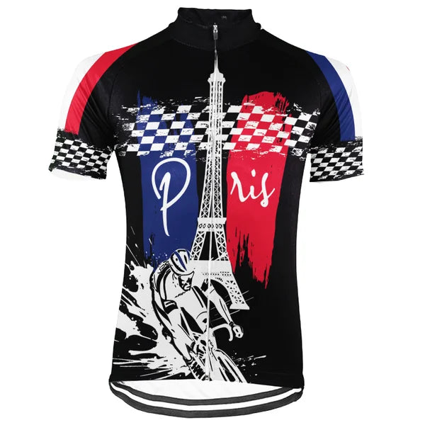 Customized Paris Short Sleeve Cycling Jersey For Men and Women