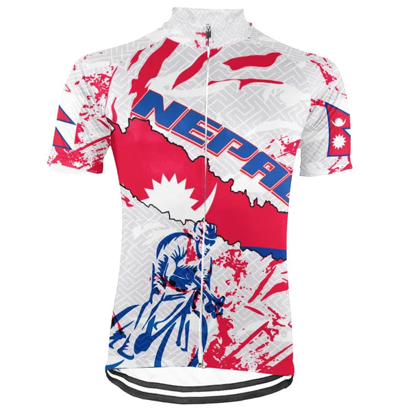 Customized Nepal Short Sleeve Cycling Jersey for Men