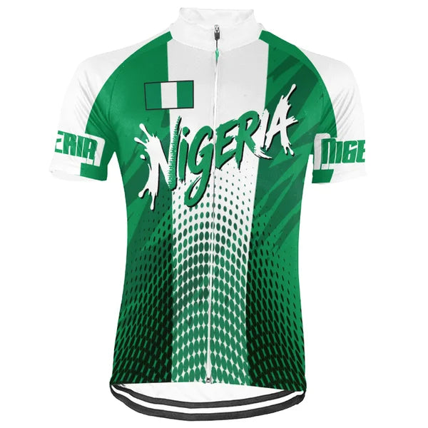 Customized Nigeria Short Sleeve Cycling Jersey For Men and Women