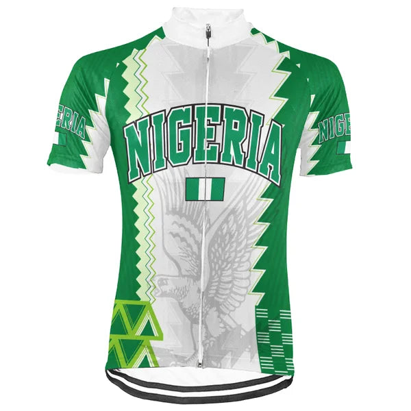 Customized Nigeria Short Sleeve Cycling Jersey For Men and Women