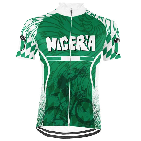 Customized Nigeria Short Sleeve Cycling Jersey For Men and Women