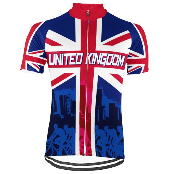 Customized United Kingdom Short Sleeve Cycling Jersey for Men and Women
