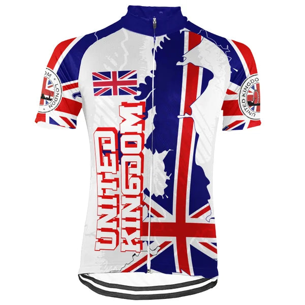 Customized United Kingdom Short Sleeve Cycling Jersey for Men and Women