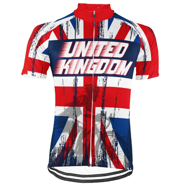 Customized United Kingdom Short Sleeve Cycling Jersey for Men and Women