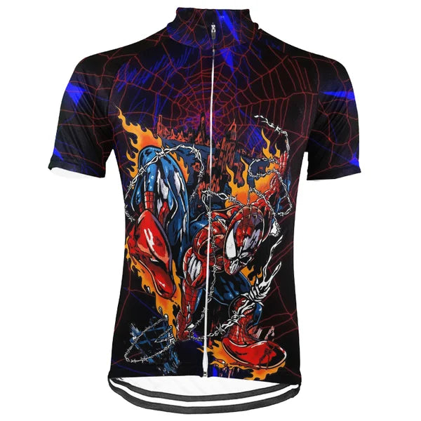 Customized Spider Man New Collection Short Sleeve Cycling Jersey for Men and Women