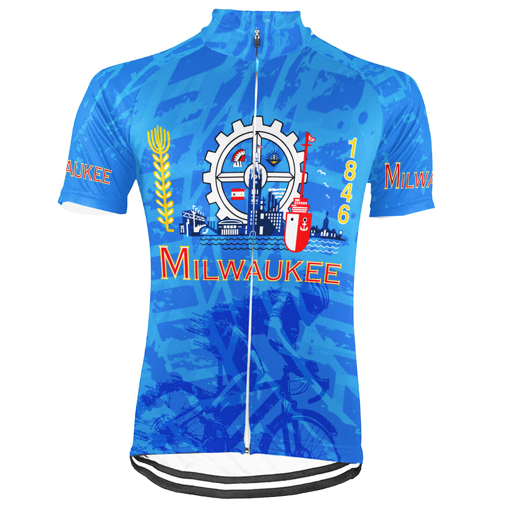 Customized Milwaukee Short Sleeve Cycling Jersey for Men