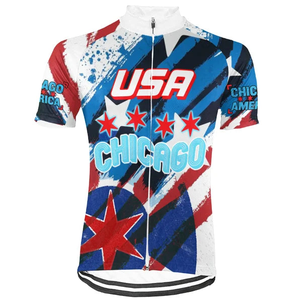 Customized Chicago-America 250th Anniversary Short Sleeve Cycling Jersey For Men And Women