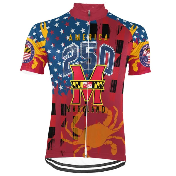 Customized Maryland-America 250th Anniversary Short Sleeve Cycling Jersey For Men And Women
