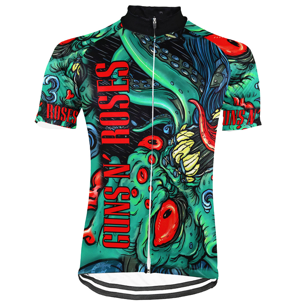 Customized Guns N' Roses Fan Short Sleeve Cycling Jersey For Men and Women
