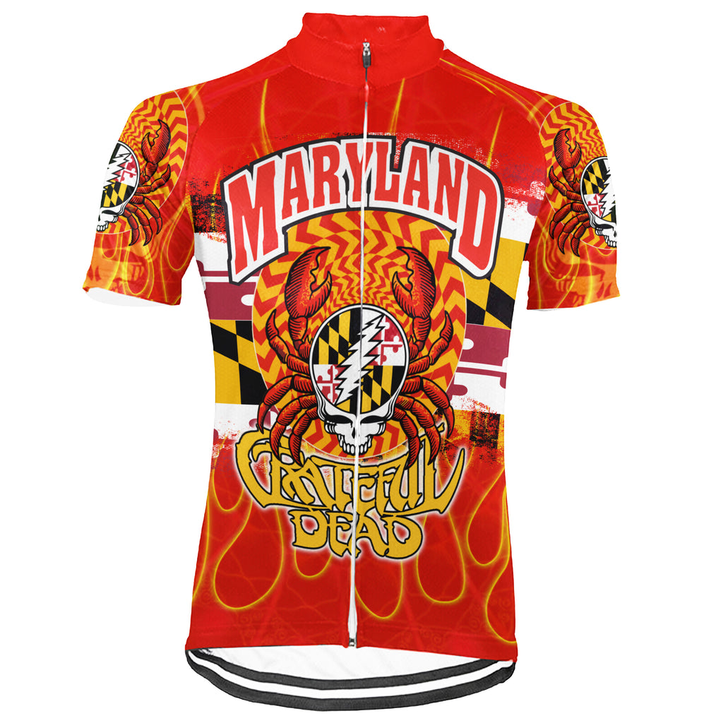 Customized Maryland Grateful Dead Fan Short Sleeve Cycling Jersey For Men And Women