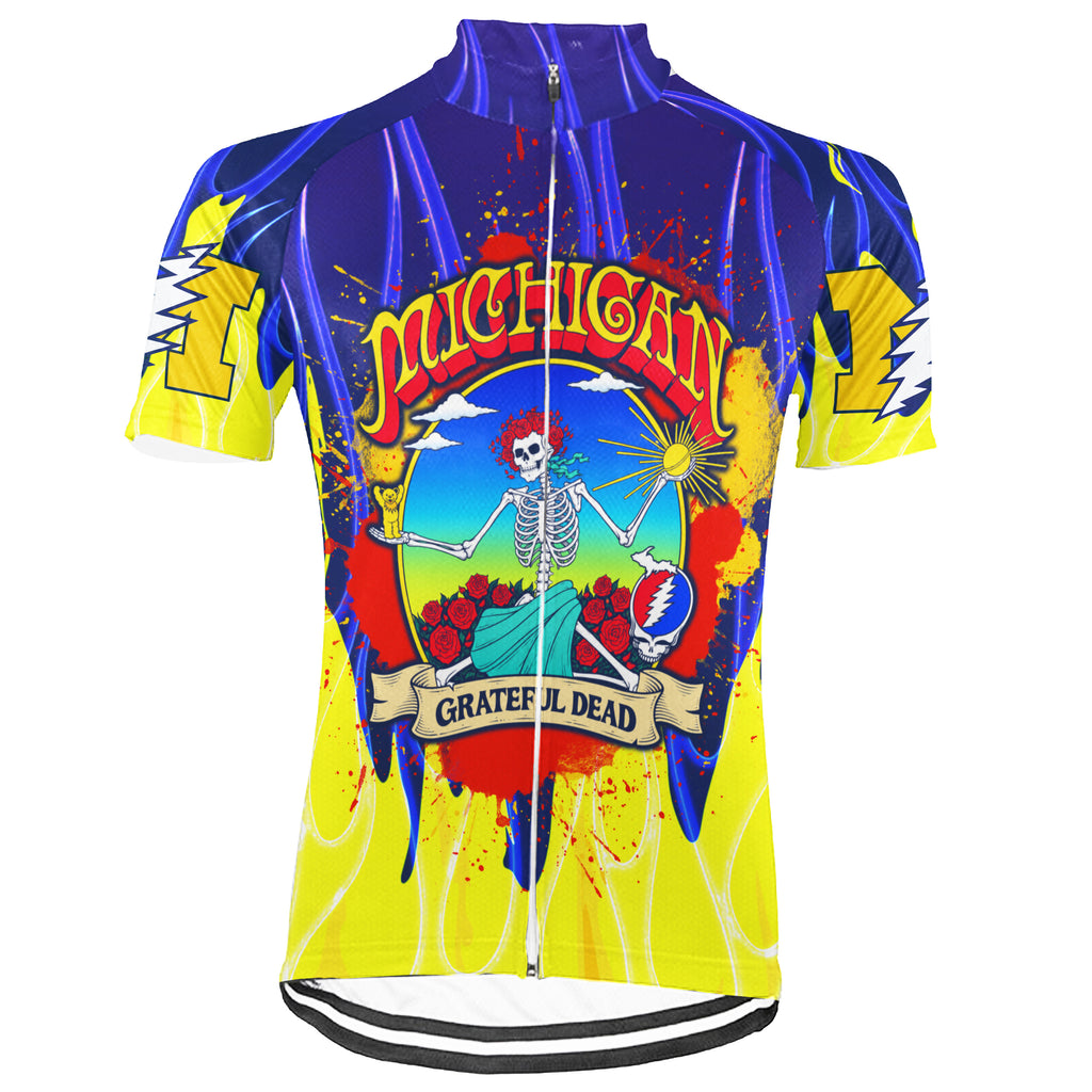 Customized Michigan Grateful Dead Fan Short Sleeve Cycling Jersey For Men And Women