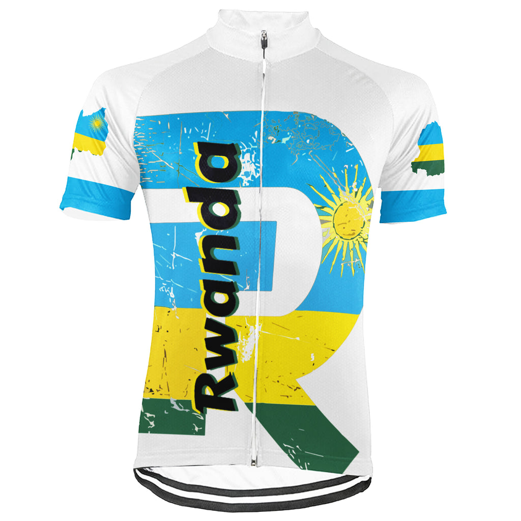 Customized Rwanda Short Sleeve Cycling Jersey for Men