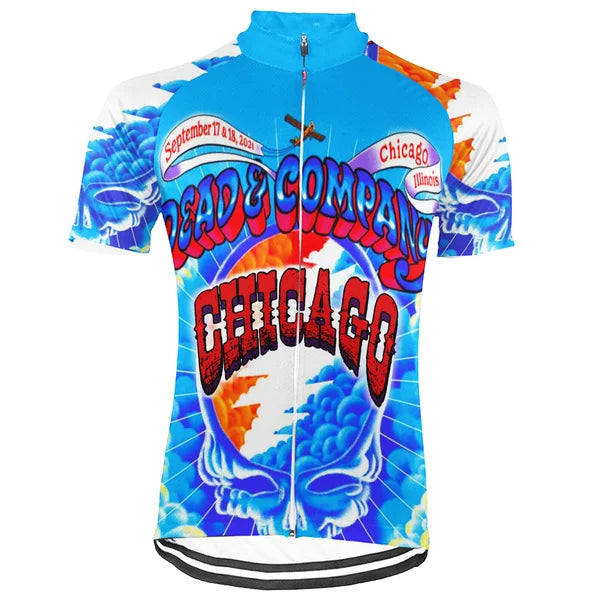 Customized Chicago Grateful Dead Fan Short Sleeve Cycling Jersey For Men And Women
