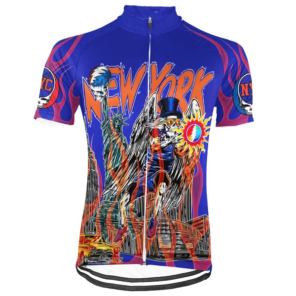 Customized New York City Grateful Dead Fan Short Sleeve Cycling Jersey For Men And Women