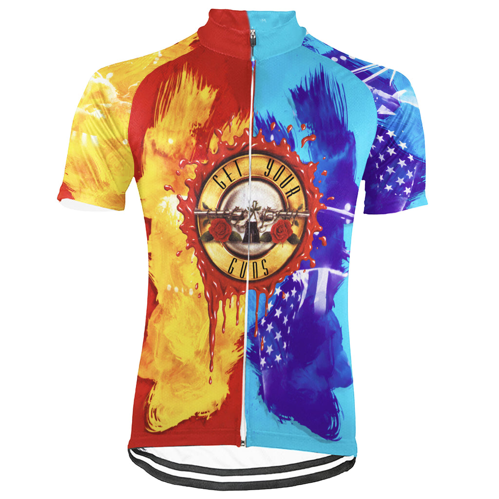 Customized Guns N' Roses Fan Short Sleeve Cycling Jersey For Men and Women