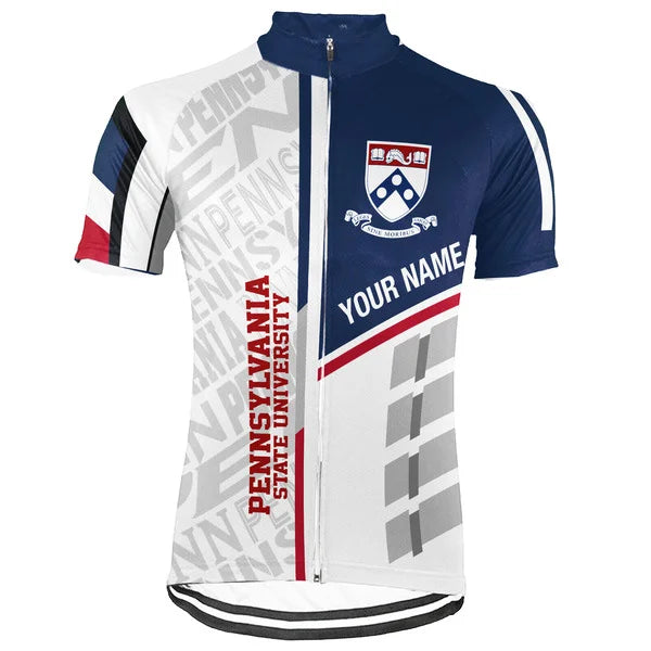 Customized Penn State University Short Sleeve Cycling Jersey For Men And Women
