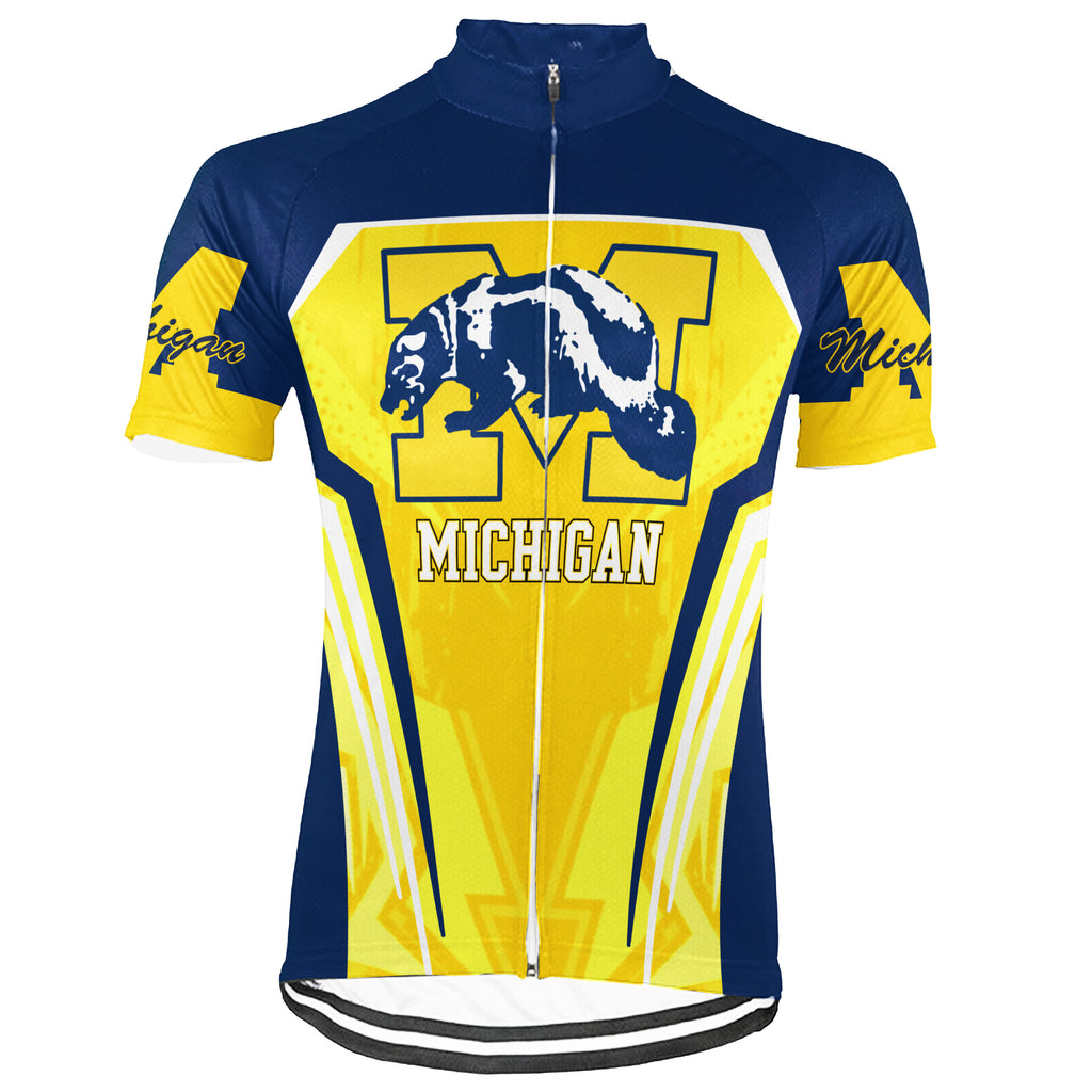 Colection 2- Customized University of Michigan Short Sleeve Cycling Jersey For Men And Women