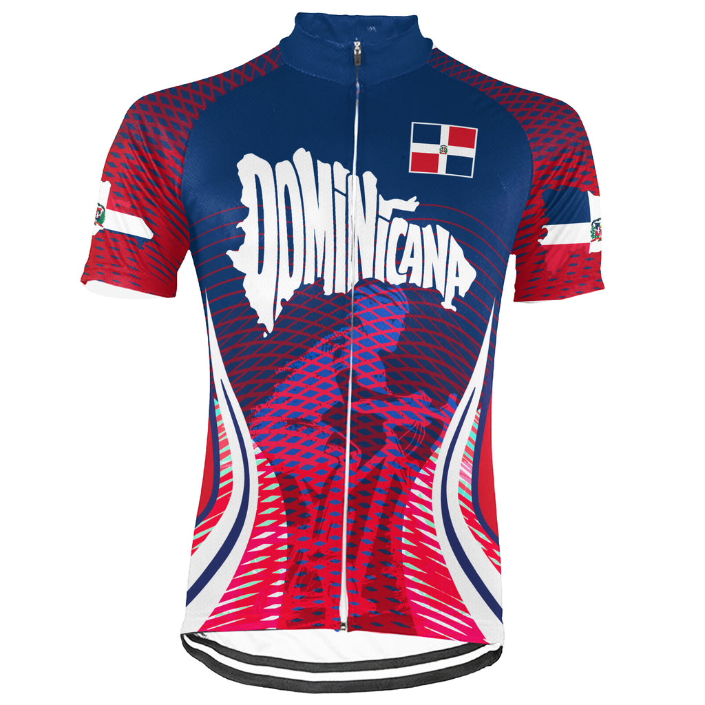 Customized Dominican Republic Short Sleeve Cycling Jersey For Men and Women