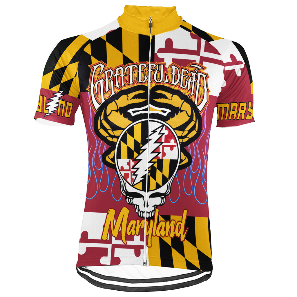 Customized Maryland Grateful Dead Fan Short Sleeve Cycling Jersey For Men And Women