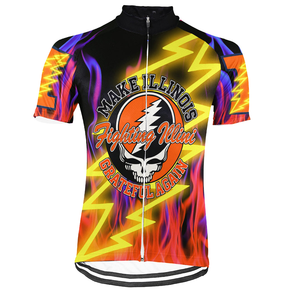 Customized ILLinois Grateful Dead Fan Short Sleeve Cycling Jersey For Men And Women
