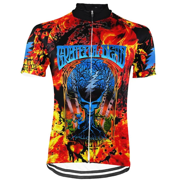Customized Halloween Grateful Dead Fan Short Sleeve Cycling Jersey For Men And Women