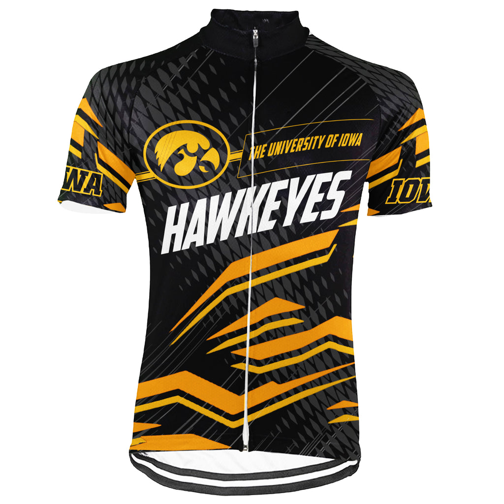 Customized Iowa Hawkeyes Short Sleeve Cycling Jersey for Men and Women