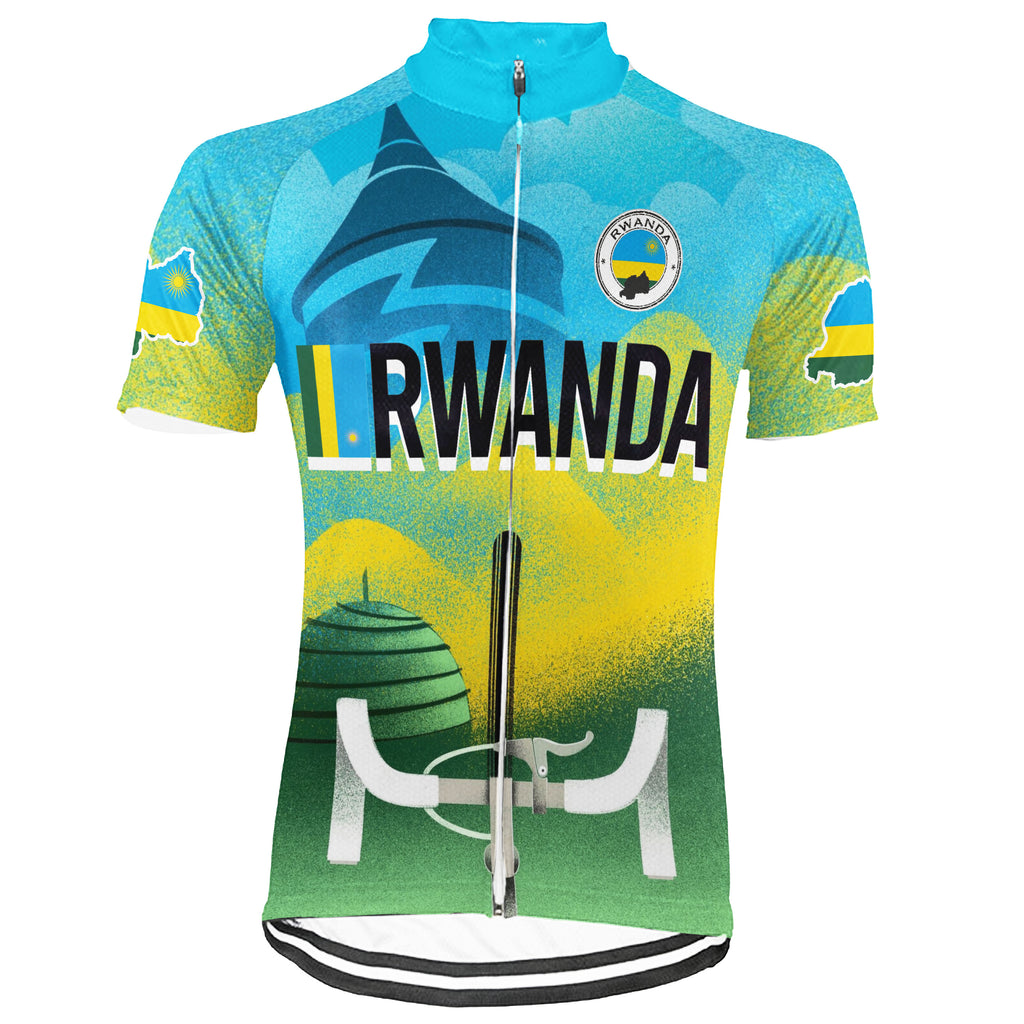 Customized Rwanda Short Sleeve Cycling Jersey for Men