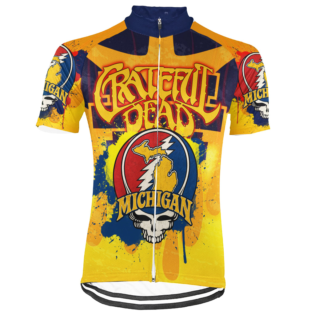 Customized Michigan Grateful Dead Fan Short Sleeve Cycling Jersey For Men And Women