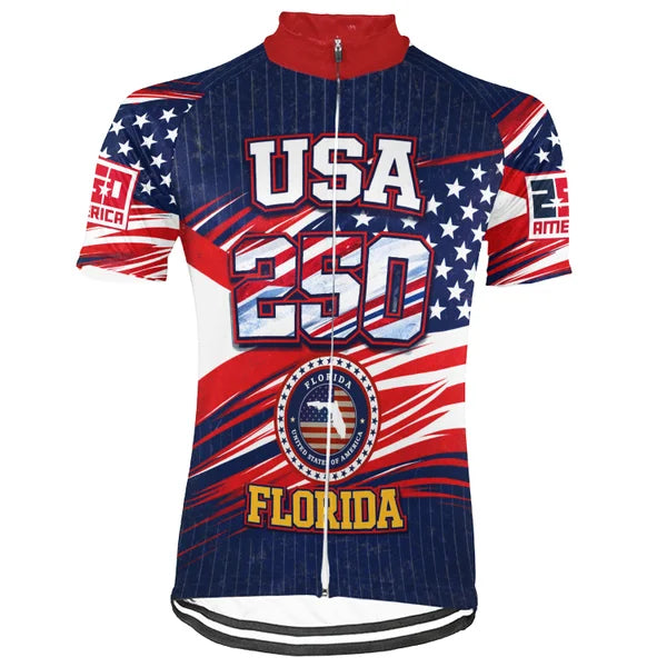 Customized Florida-America 250th Anniversary Short Sleeve Cycling Jersey